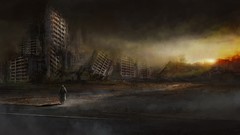 Landscapes yellow design zone ( 3d digital art video games 