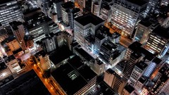 Landscapes yellow night black white cars City Lights 