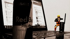 Laptops Red Bull figurines uzumaki naruto naruto shippuden