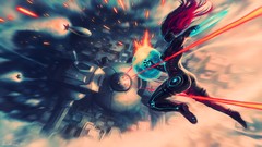 Lasers skydiving artwork futuristic