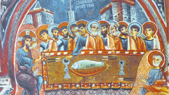 Last supper fresco in