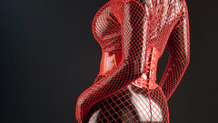 Latex catsuit fishnet lingerie