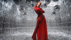 Latex rubber standing disco ball high heels Bianca Beauchamp 