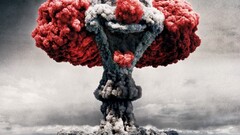 laughing atomic bomb clown mushroom clouds clowns dark humor
