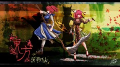 Leaf anime girls touhou onozuka komachi twintails Chinese 