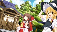 Leaves Anime long hair anime girls brown eyes yellow eyes 