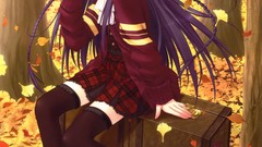 Leaves autumn school uniforms Sou Amane