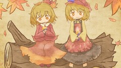 Leaves autumn trunk food dress grapes hats goddess sitting red 