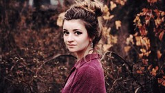 Leaves autumn woman faces