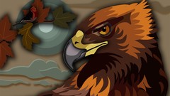 Leaves Birds Eagles multicolor 2006 vectors