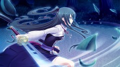 Leaves blade Anime dress anime girls game cg Yamiyo Ni Odore