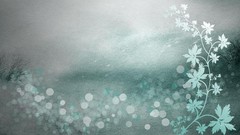 Leaves blue blues digital art fantasy art