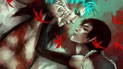 Leaves blue hair fan art bleach braids Espada artwork grimmjow 