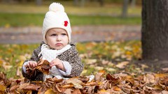 Leaves children fallen leaves