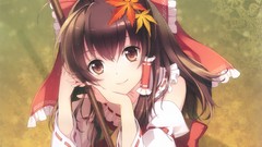 Leaves close-up faces red dress bows outdoors smiling long hair 