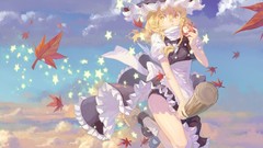 Leaves clouds apples dress hats Ribbons blondes touhou kirisame 