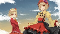 Leaves clouds dress grapes hats goddess red eyes Ribbons red 