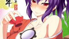 Leaves clouds text dress goddess red eyes red dress kimono 