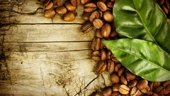 Leaves coffee contrast Wood drinks beans