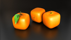 Leaves design oranges cubes