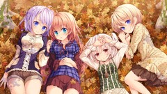 Leaves dress blue eyes