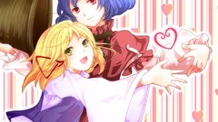 Leaves dress Hearts hats goddess red eyes Ribbons Ropes stripes 