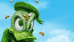 Leaves fantasy bees cartoons walt disney digital art Donald 