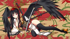 Leaves Games autumn weapons wings Katana hats maple-leaf red 