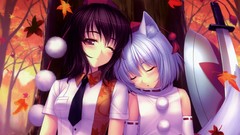 Leaves Games nature Trees autumn weapons Katana sleeping tie 