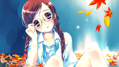 Leaves glasses braids Anime
