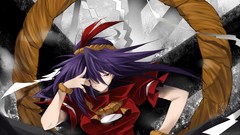 Leaves goddess Ropes anime girls touhou yasaka kanako hair 