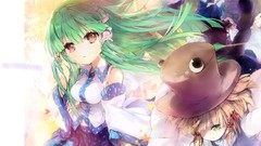 Leaves hats goddess Ribbons Ropes blondes blue hair long hair 