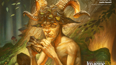 Leaves horns fantasy art