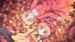 Leaves long hair touhou Sisters video games Aki Minoriko Aki 