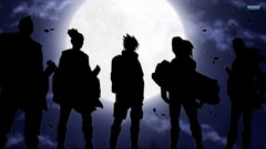 Leaves moon silhouettes uchiha sasuke naruto shippuden Otogakure