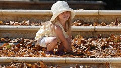 Leaves nature autumn children fallen leaves