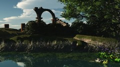 Leaves nature purple abstract digital art fantasy art girls in 