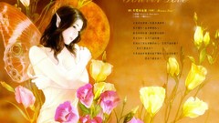 Leaves nature purple woman abstract digital art fantasy art 