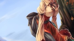 Leaves nature Trees autumn dress grapes hats goddess Ribbons 