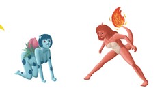 Leaves nature water fire woman electricity Pokemon boobs raichu 