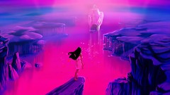 Leaves ocean ships Pocahontas rocks artwork Disney Company 