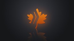 Leaves orange minimalistic digital art