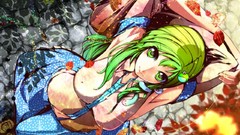 Leaves Plants snakes navel Frogs skirts long hair anime girls 