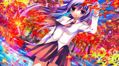 Leaves school uniforms schoolgirls