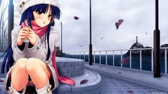 Leaves Sea Anime sitting panties upskirt hime cut Kazuma 