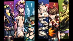 Leaves Stars Fairies hats white hair red eyes Ribbons bows fans 