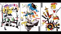 Leaves stones fire text branches weapons dress white background 