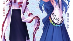 Leaves text peach dress Japanese tie hats socks peaches red 