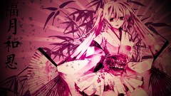 Leaves text pink Plants bamboo maple-leaf fans pink hair 