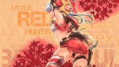 Leaves text weapons back white hair skirts long hair anime 